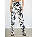 4th & Reckless Romee Printed Denim Pants Zebra