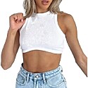 Abardsion Crew Neck Racerback Knit Ribbed Basic Sleeveless Crop Tank