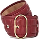 Acne Studios Quilted Leather Belt in Red