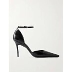 Alaia D’orsay Glossed Textured-Leather Pumps
