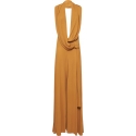 Alberta Ferretti Long Organza Hooded Jumpsuit