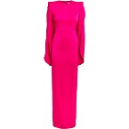 Alex Perry Satin Crepe Cape-Detail Gown