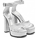 Alexander McQueen Butterfly Glitter Ankle Strap Sandal