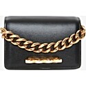 Alexander McQueen the Four Ring Mini with Chain in Black