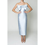 Alexia Maria Bettina Silk and Wool Midi Dress