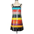Alice + Olivia Bridget Striped Sequin Slip Dress