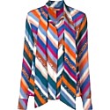 Altuzarra Newberry Chevron-Striped Chiffon Tie-Neck Blouse