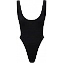 Andreadamo Ribbed Jersey Black Bodysuit