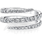 Anita Ko 18K White Gold Pave Diamond Midi Coil Ring