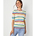 Ann Taylor Rainbow Stripe Sweater Tee