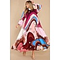Aura Can You Imagine Berry Multi Print Maxi Dress