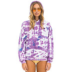 Aviator Nation Hand Dyed Pullover Hoodie Relaxed in Tie Dye Magenta