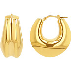 Babygold Chunky Deco Hoop Earrings