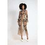 Bibhu Mohapatra Glass Petal Embroidered Almond Tulle Dress