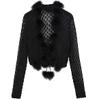 Blumarine Cardigan with Marabou Pom-Poms