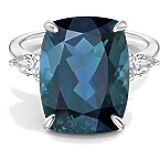 Brilliant Earth Soiree London Blue Topaz and Diamond Cocktail Ring in 18K White Gold