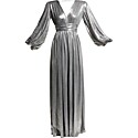 Bronx and Banco Reo Zoe Metallic Deep V-Neck Gown