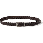 Brunello Cucinelli Braided Leather Belt Decorated with Monili