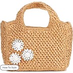 Btb Los Angeles Azalia Raffia Floral Small Tote Bag