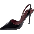 Celine Black Patent Leather D’orsay Slingback Pumps