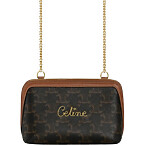 Celine Clutch with Chain in Triomphe Canvas Embroidered