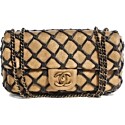 Chanel Calfskin Canebiers Medium Net Flap Dark Gold