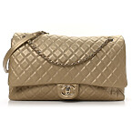 Chanel Metallic Gold Quilted Calfskin Xxl Travel Flap Bag