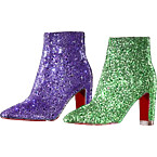 Christian Louboutin Custom Boots in Purple/Green