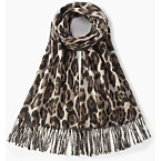 Cider Leopard Print Tassel Scarf