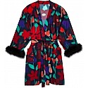 Cravings Ultimate Fur-Lined Floral Robe in Night Flowers