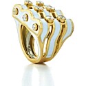 David Webb Enamel Wave Ring