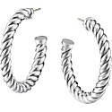David Yurman Sterling Silver Cable Classic Hoops Earrings