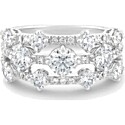 De Beers Arpeggia Three Row Ring in White Gold