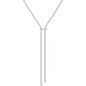De Beers Bezel Set Necklace and Clip in White Gold