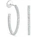 De Beers Db Classic Hoop Earrings in White Gold