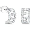 De Beers Dewdrop Hoop Earrings in White Gold