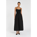 Dissh Milano Black Cotton Midi Dress