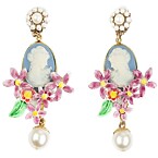 Dolce & Gabbana Cameo Earrings with Flower Motifs