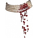 Dripping Blood Imitation Pearls Halloween Party Choker Necklace Vampire Costume Accessory