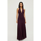 Dynamite Plunging Flared Maxi Dress