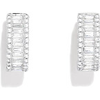 Effy Classique 14K White Gold Diamond Huggie Hoop Earrings