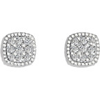 Effy Jewelry Pave Classica 14K White Gold Diamond Square Stud Earrings