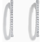 Effy14K White Gold Inside out Diamond Oval Earrings