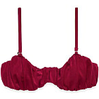 Elsa Hosk x Na-Kd Ruched Bikini Top in Burgundy