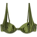 Elsa Hosk x Na-Kd Shiny Cups Detail Bikini Top in Green