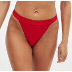 Elsa Hosk x Na-Kd Shiny High Leg Bikini Panty in Red