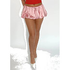 Emrld Satin Puffball Mini Skirt