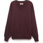 Falconeri Ultrasoft Cashmere V-Neck Sweater in Burgundy