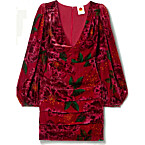Farm Rio Floral-Print Velvet Mini Dress