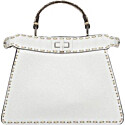 Fendi Peekaboo Iseeu Small White Selleria Bag with Exotic Details